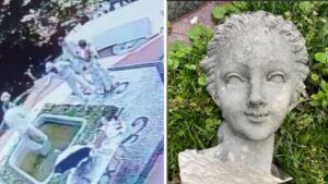 Influencer tedesco distrugge una statua dell’800 ed offre 200 euro come risarcimento