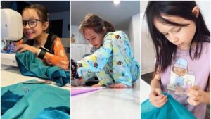 Bambina prodigio: a soli 9 anni realizza i suoi abiti come una vera stilista
