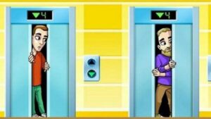 Test visivo, uno dei due uomini ha commesso un errore in ascensore. Dimmi chi in 7 secondi
