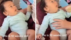 Neonato di 10 settimane impressiona la famiglia dopo aver detto “Ti amo” : il video diventa virale