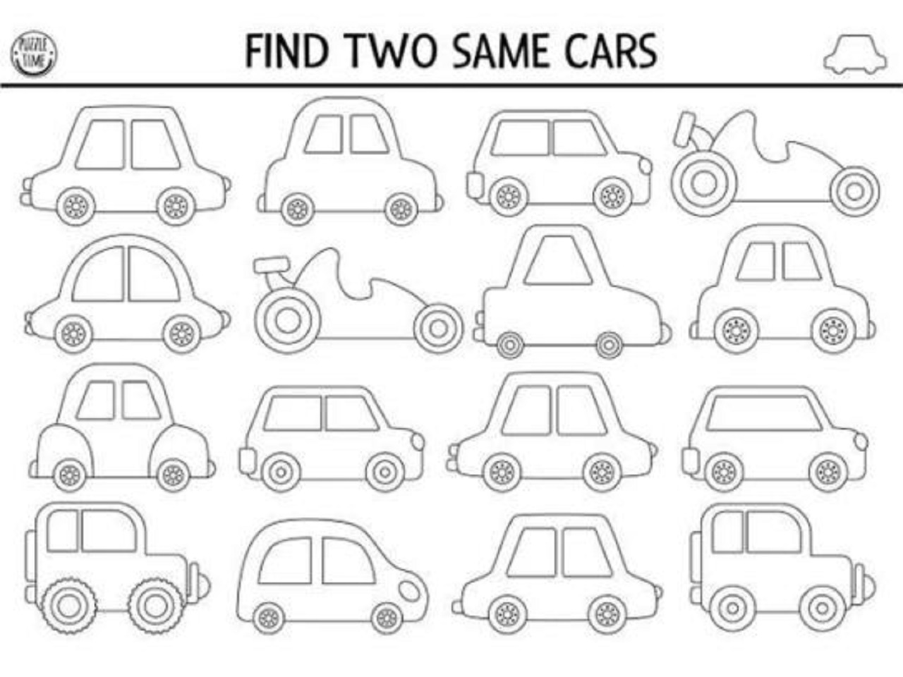 trova le due auto uguali